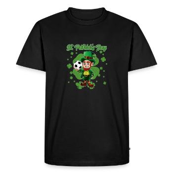 St Patricks Day Cute Leprechaun Kids Soccer - T-shirt Premium bio Homme - noir - Devant - Nico (187cm)