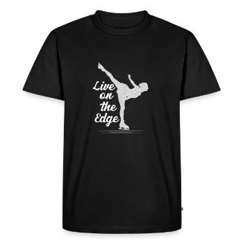 Live on the Edge Figure Skater Skating - Men's Premium Organic T-Shirt - black - Front - Nico (187cm)