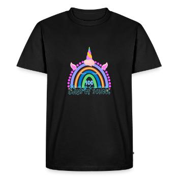 100 Magical Days of School Unicorn Kids 100th Day - Men's Premium Organic T-Shirt - black - Front - Nico (187cm)