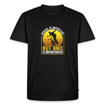 School is important, but BMX is more important BMX - Men's Premium Organic T-Shirt - black - Front - Nico (187cm)