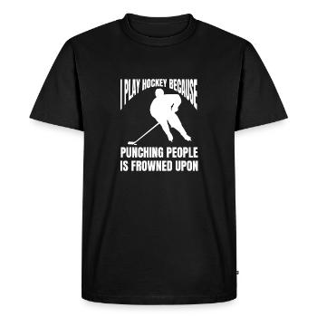 Joueur de hockey sur glace Fan de hockey Équipe de hockey sur glace Hockey sur glace - T-shirt Premium bio Homme - noir - Devant - Nico (187cm)