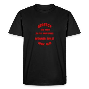 Fränkisch, Franken, Dialekt, Mundart - Männer Premium Bio T-Shirt - Schwarz - Vorne - Nico (187cm)