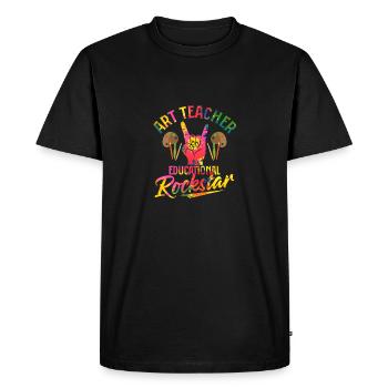 Professeur d’art Artiste pédagogique - T-shirt Premium bio Homme - noir - Devant - Nico (187cm)