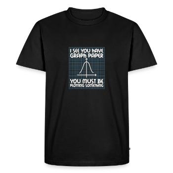 I See You Have Graph Paper Math Teacher School - Men's Premium Organic T-Shirt - black - Front - Nico (187cm)