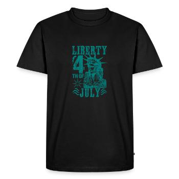 LIBERTY 4TH OF JULY - Men's Premium Organic T-Shirt - black - Front - Nico (187cm)