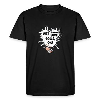 Je flippe juste aimer les vaches OK? Drôle d’animal charmant - T-shirt Premium bio Homme - noir - Devant - Nico (187cm)