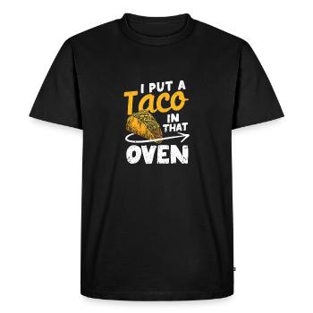J’ai mis un taco dans ce four - T-shirt Premium bio Homme - noir - Devant - Nico (187cm)