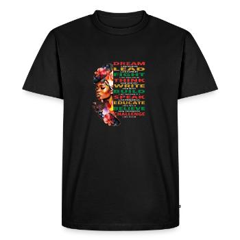 Dream Lead Women Juneteenth Mois de l’histoire des Noirs - T-shirt Premium bio Homme - noir - Devant - Nico (187cm)