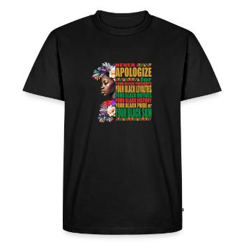 Citations de l’histoire des Noirs Histoire afro-américaine - T-shirt Premium bio Homme - noir - Devant - Nico (187cm)