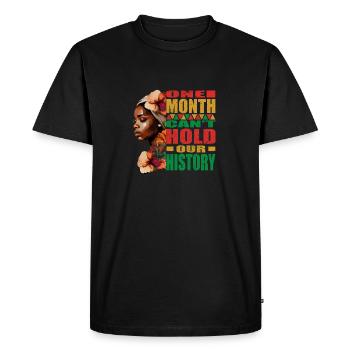 Une femme noire américaine honore le Mois de l’histoire des Noirs - T-shirt Premium bio Homme - noir - Devant - Nico (187cm)