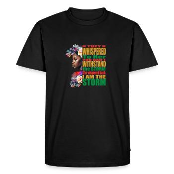 Storm BLM Black African Pride Mois de l’histoire des Noirs - T-shirt Premium bio Homme - noir - Devant - Nico (187cm)