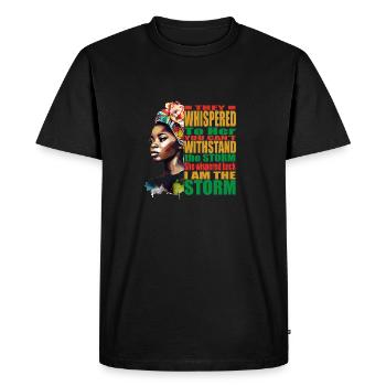Mois de l’histoire des femmes africaines noires Citations puissantes - T-shirt Premium bio Homme - noir - Devant - Nico (187cm)