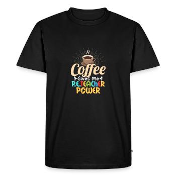 Le café me donne P.E.Teacher Power School physique - T-shirt Premium bio Homme - noir - Devant - Nico (187cm)