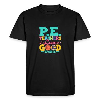 Les enseignants d’éducation physique aiment les bonnes écoles sportives Edu physique - T-shirt Premium bio Homme - noir - Devant - Nico (187cm)