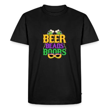 Beer Beads Boobs Mardi Gras Drinking - Men's Premium Organic T-Shirt - black - Front - Nico (187cm)