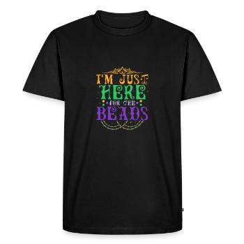 I'm Just Here For The Beads Mardi Gras Parade - Men's Premium Organic T-Shirt - black - Front - Nico (187cm)