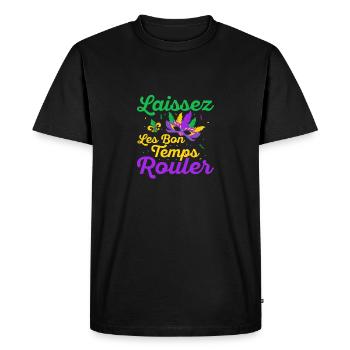 Laissez Les Bon Temps Rouler Mardi Gras Party - Men's Premium Organic T-Shirt - black - Front - Nico (187cm)