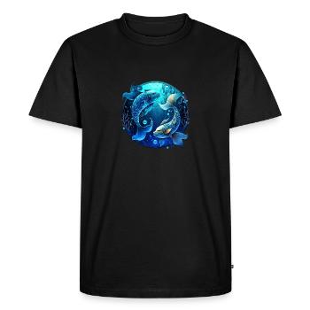 Portez votre signe du zodiaque astrologique avec fierté: Poissons - T-shirt Premium bio Homme - noir - Devant - Nico (187cm)