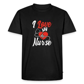 I love my nurse - Men's Premium Organic T-Shirt - black - Front - Nico (187cm)