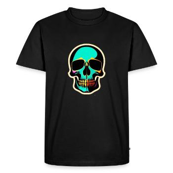 Fun-colored skull - Men's Premium Organic T-Shirt - black - Front - Nico (187cm)