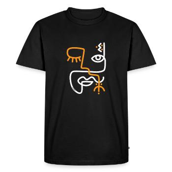 TIFINAGH ALPHABET AMAZIGH - T-shirt Premium bio Homme - noir - Devant - Nico (187cm)