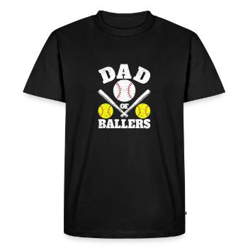 Père de joueurs de baseball Drôle de père - T-shirt Premium bio Homme - noir - Devant - Nico (187cm)