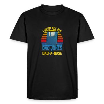 Je garde toutes les blagues de mon père dans un papa - T-shirt Premium bio Homme - noir - Devant - Nico (187cm)