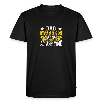 Dad Warning can suddenly - Men's Premium Organic T-Shirt - black - Front - Nico (187cm)