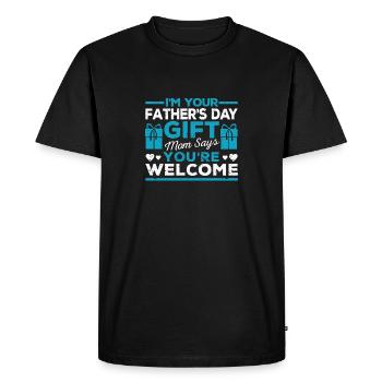 Father's Day daughter son proud daddy husband dad - Men's Premium Organic T-Shirt - black - Front - Nico (187cm)