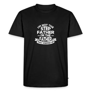 Je ne suis pas le beau-père, je suis le père - T-shirt Premium bio Homme - noir - Devant - Nico (187cm)
