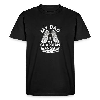 My dad is my guardian angel Funny Father's Day - Men's Premium Organic T-Shirt - black - Front - Nico (187cm)