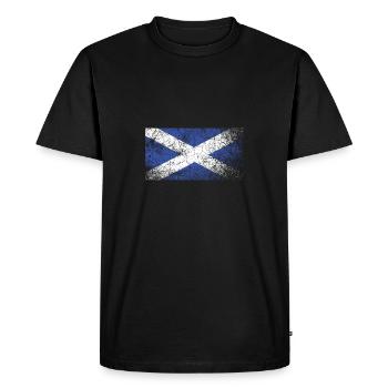 Drapeau écossais vintage, Grunge Saltire - T-shirt Premium bio Homme - noir - Devant - Nico (187cm)