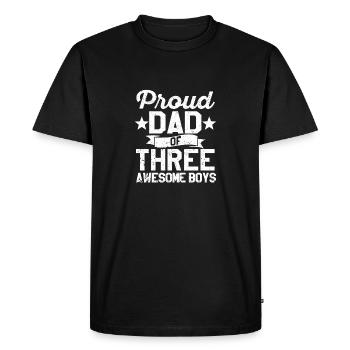 Fier père de trois garçons fantastiques - T-shirt Premium bio Homme - noir - Devant - Nico (187cm)