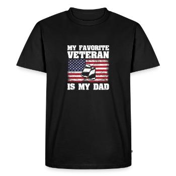 My favorite veteran is my dad Funny Daddy - Men's Premium Organic T-Shirt - black - Front - Nico (187cm)