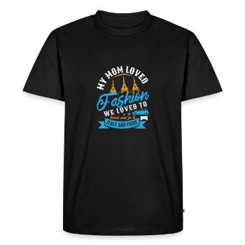 MA MÈRE AIME LA MODE QUE NOUS AIMONS EN ITALIE ET À PARIS - T-shirt Premium bio Homme - noir - Devant - Nico (187cm)