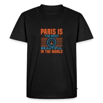 PARIS EST LA PLUS BELLE DU MONDE - T-shirt Premium bio Homme - noir - Devant - Nico (187cm)