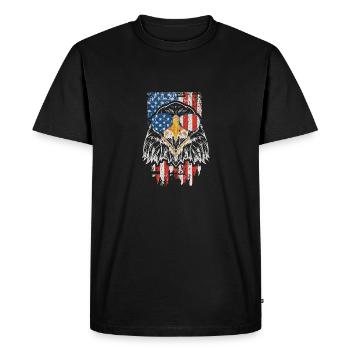 4 juillet Bald Eagle Patriotic American - T-shirt Premium bio Homme - noir - Devant - Nico (187cm)