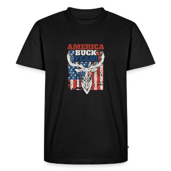 Buck yes Deer funny July 4th glasses t shirt young - Men's Premium Organic T-Shirt - black - Front - Nico (187cm)