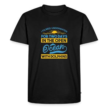 FOR TWODAYS IN THE OPEN OCEAN WITH DOLPHINS - Men's Premium Organic T-Shirt - black - Front - Nico (187cm)