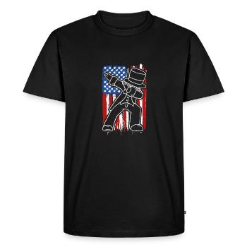 Dabbing American 4 juillet Drôle Dab Dance Pose US - T-shirt Premium bio Homme - noir - Devant - Nico (187cm)