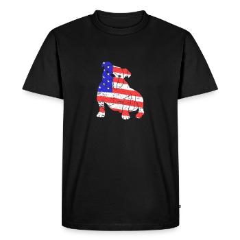 American Bulldog 4th of July Dog Lover - Men's Premium Organic T-Shirt - black - Front - Nico (187cm)