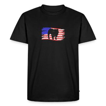 American Bulldog 4 juillet Dog Lovers - T-shirt Premium bio Homme - noir - Devant - Nico (187cm)
