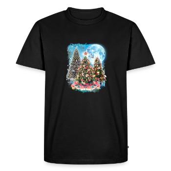 3 Lune Arbre de Noël Cool Saison d’hiver Bonhomme de neige - T-shirt Premium bio Homme - noir - Devant - Nico (187cm)