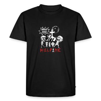 Lundi sans viande - T-shirt Premium bio Homme - noir - Devant - Nico (187cm)