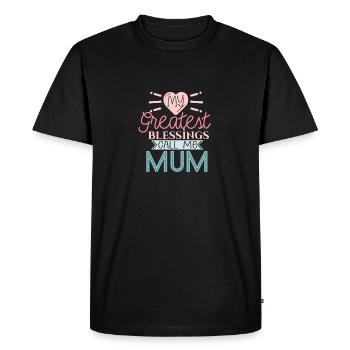 Mes plus grandes bénédictions Appelez-moi maman - T-shirt Premium bio Homme - noir - Devant - Nico (187cm)