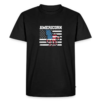 Licorne Americorn 4 juillet US Patriotic Mericorn - T-shirt Premium bio Homme - noir - Devant - Nico (187cm)