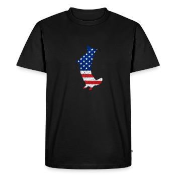 Corgi 4 juillet amoureux des chiens chiot patriotique sur - T-shirt Premium bio Homme - noir - Devant - Nico (187cm)