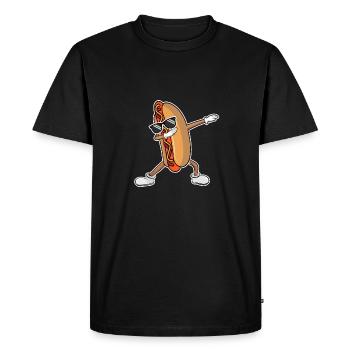Dabbing Hot Dog Funny Sausage Lover Food Cool - Men's Premium Organic T-Shirt - black - Front - Nico (187cm)