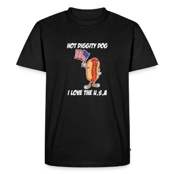 Hot diggity Dog Cool American Flog Hotdog Lover - Men's Premium Organic T-Shirt - black - Front - Nico (187cm)