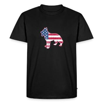 Berger allemand 4 juillet amoureux des chiens - T-shirt Premium bio Homme - noir - Devant - Nico (187cm)